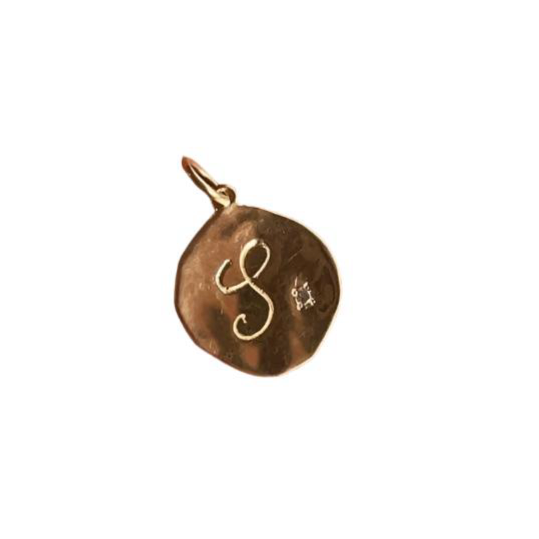 Alphabet “S” k18 gold × 0.01ct diamond pendant