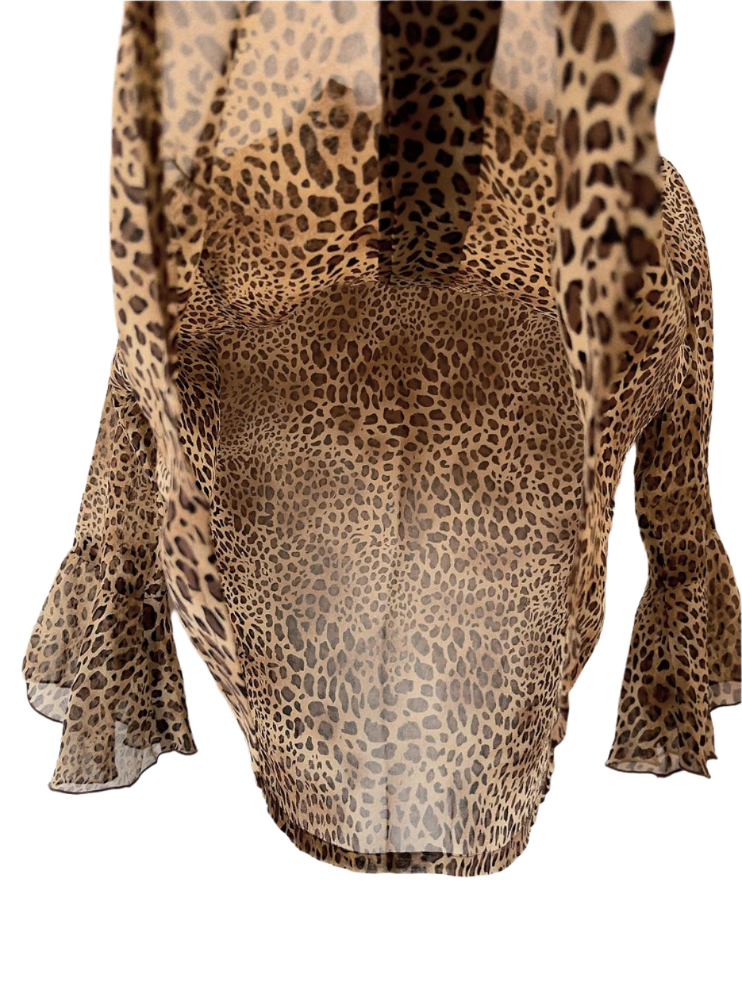 KRIZIA leopard see-though blouse