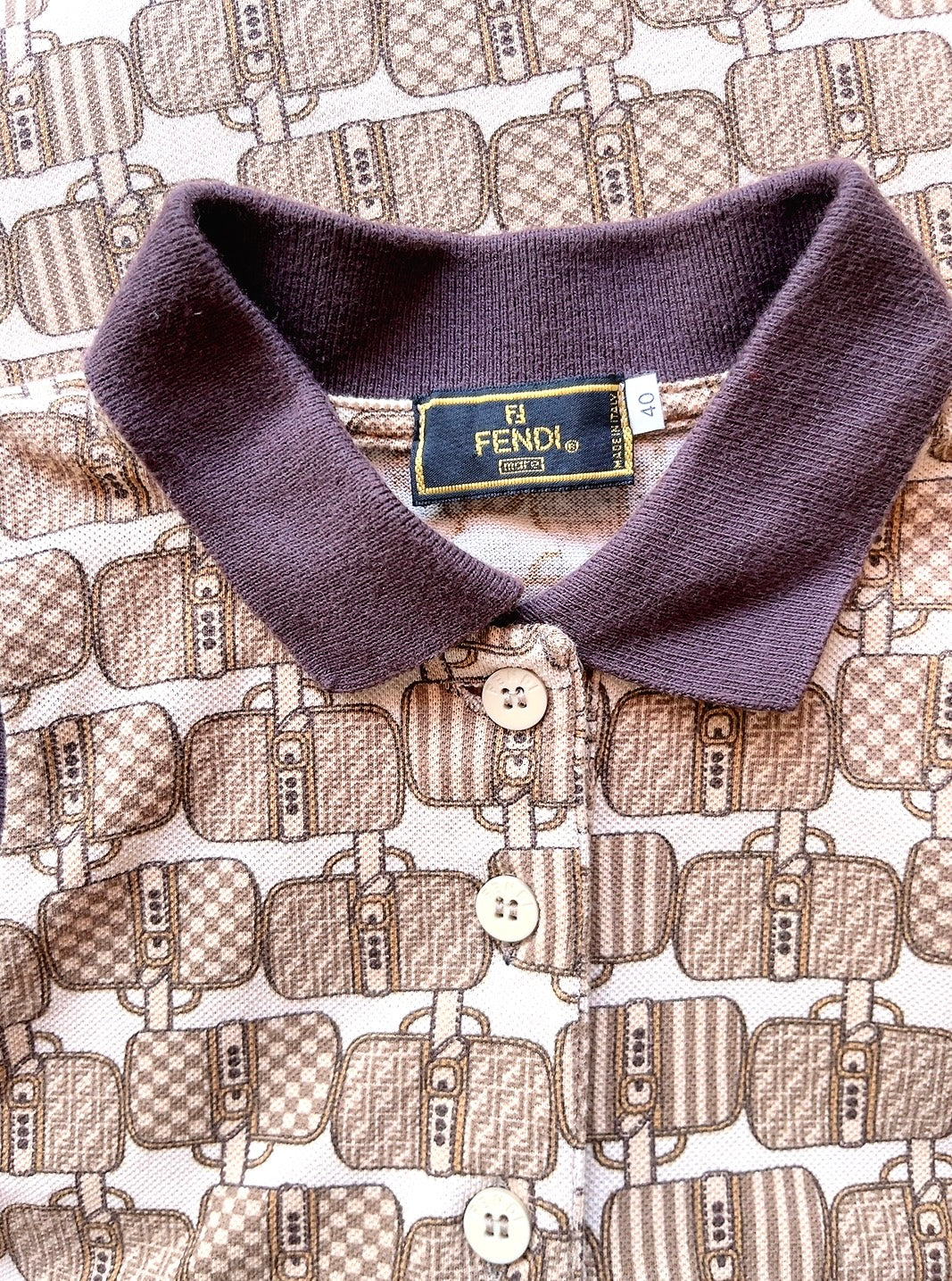 FENDI vintage bag pattern polo tank top