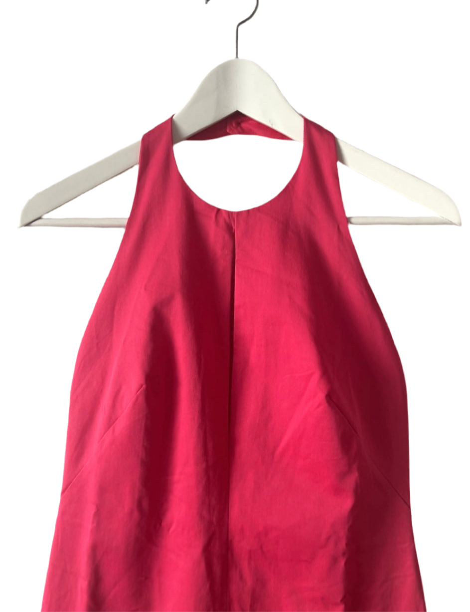 Max Mara vintage halter-neck open-back pink dress