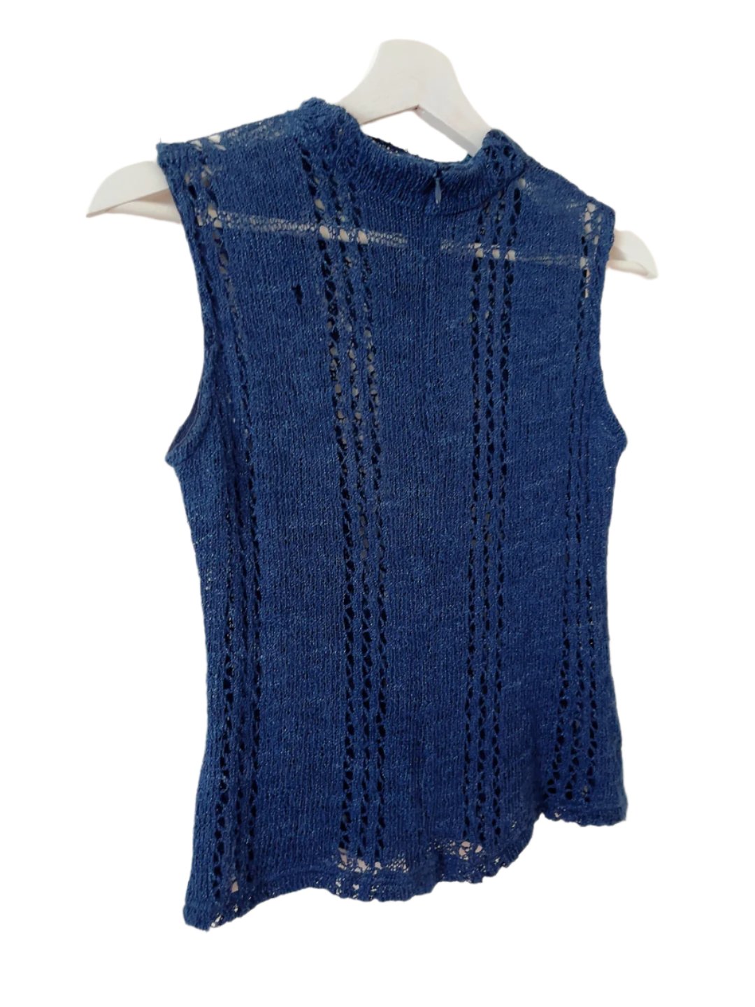 vintage linen navy knit tank top