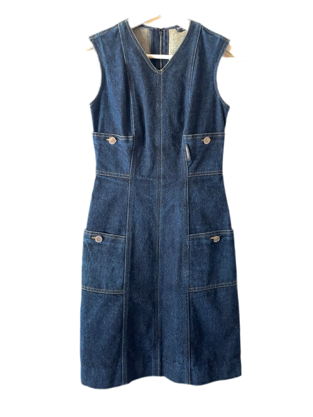 Chanel vintage denim one piece dress