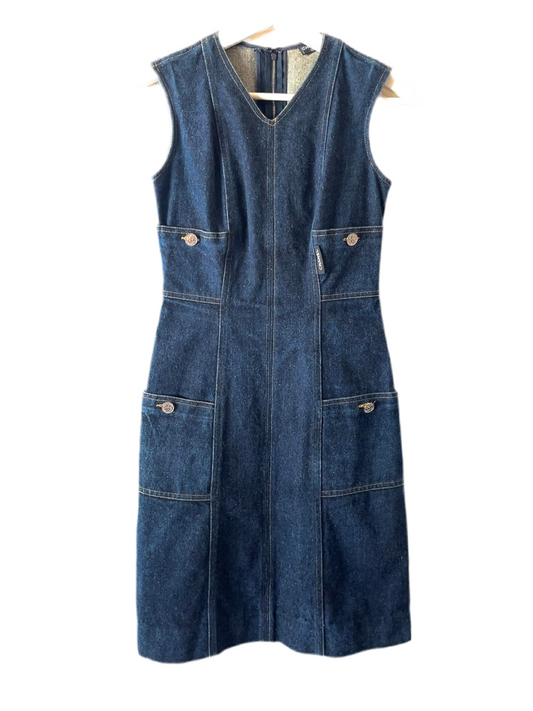 Chanel vintage denim one piece dress