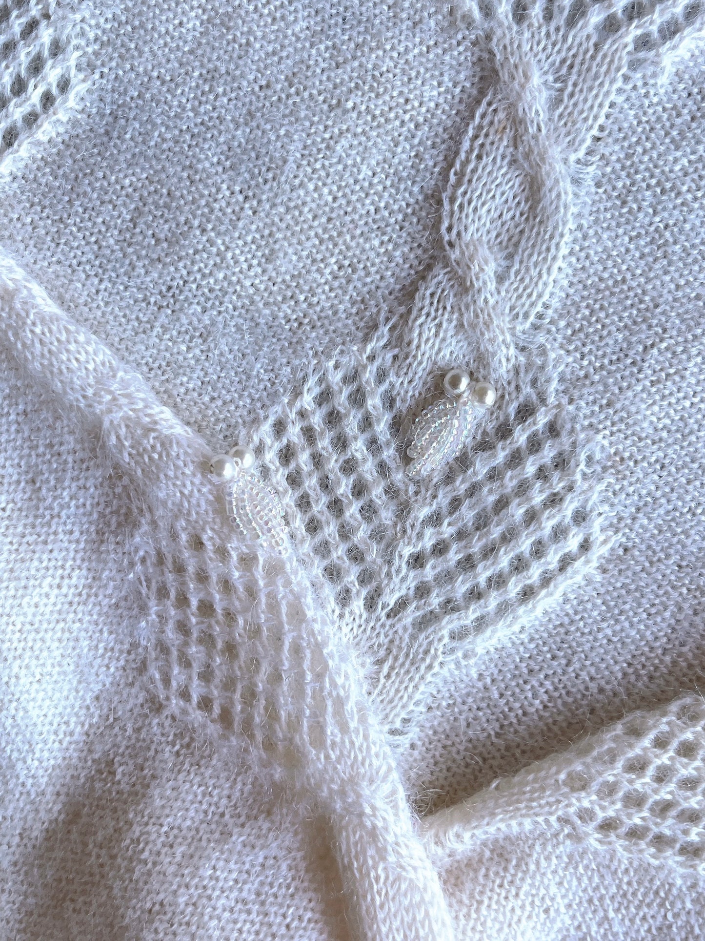 Italy made pearl mohair sweater