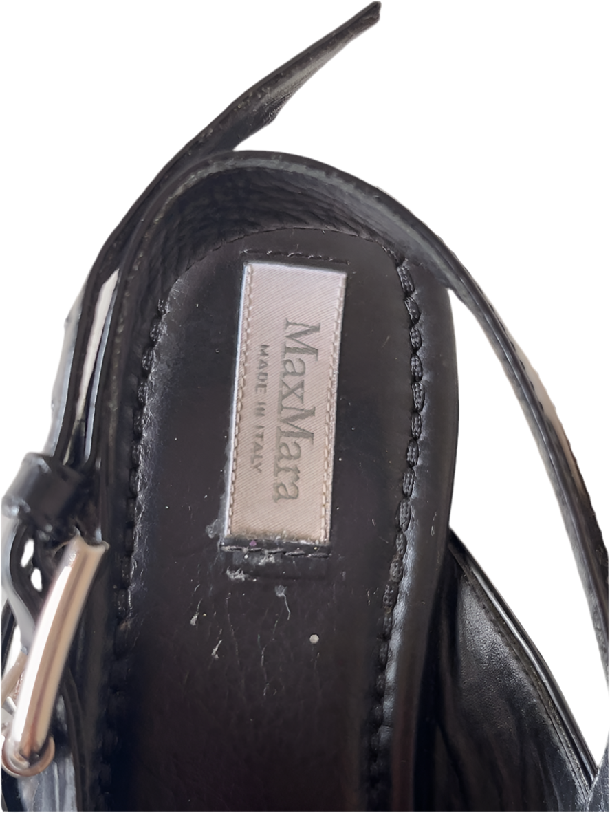 Max Mara black leather sandals