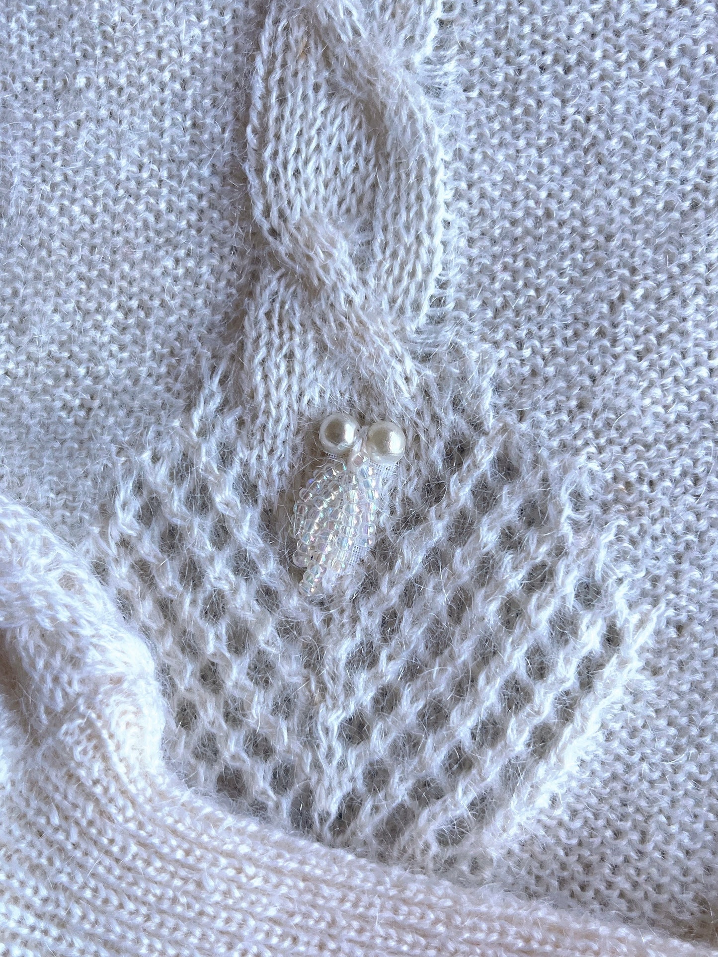 Italy made pearl mohair sweater