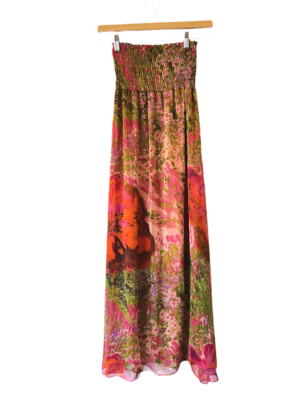vintage floral bare top long skirt / dress