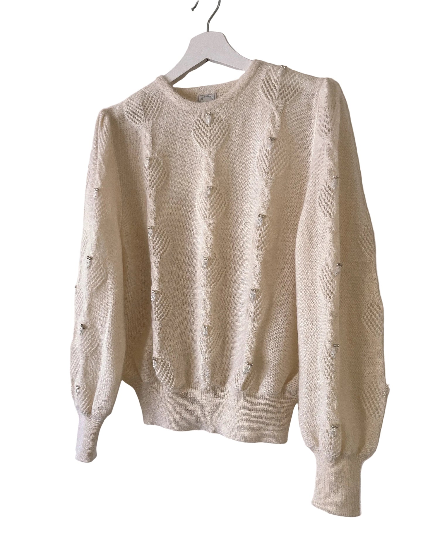 Italy made pearl mohair sweater
