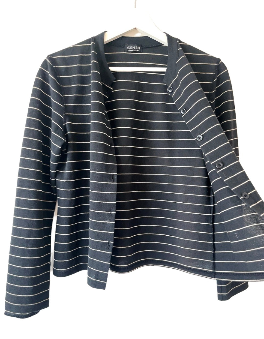 SONIA RYKIEL vintage B&W knit cardigan