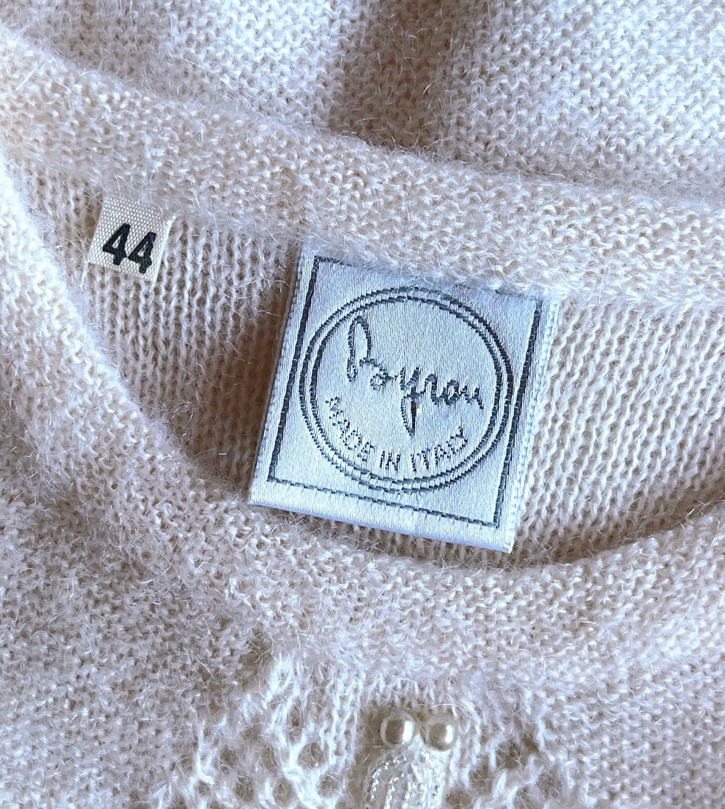 Italy made pearl mohair sweater
