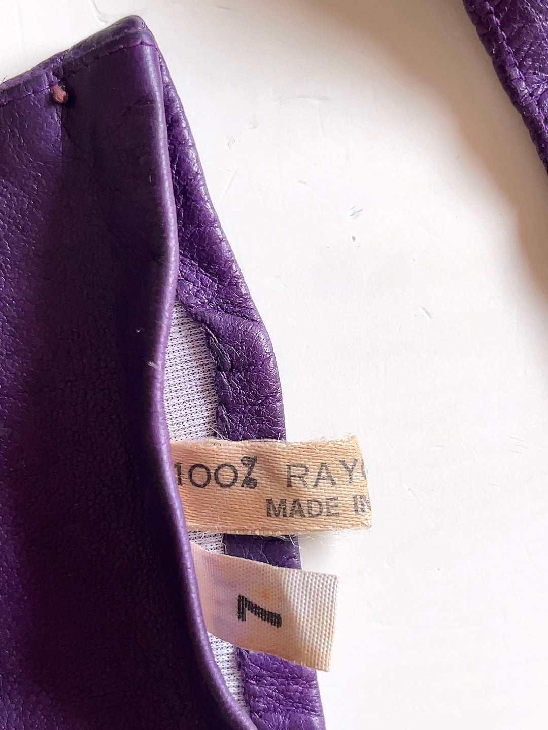 vintage purple leather gloves
