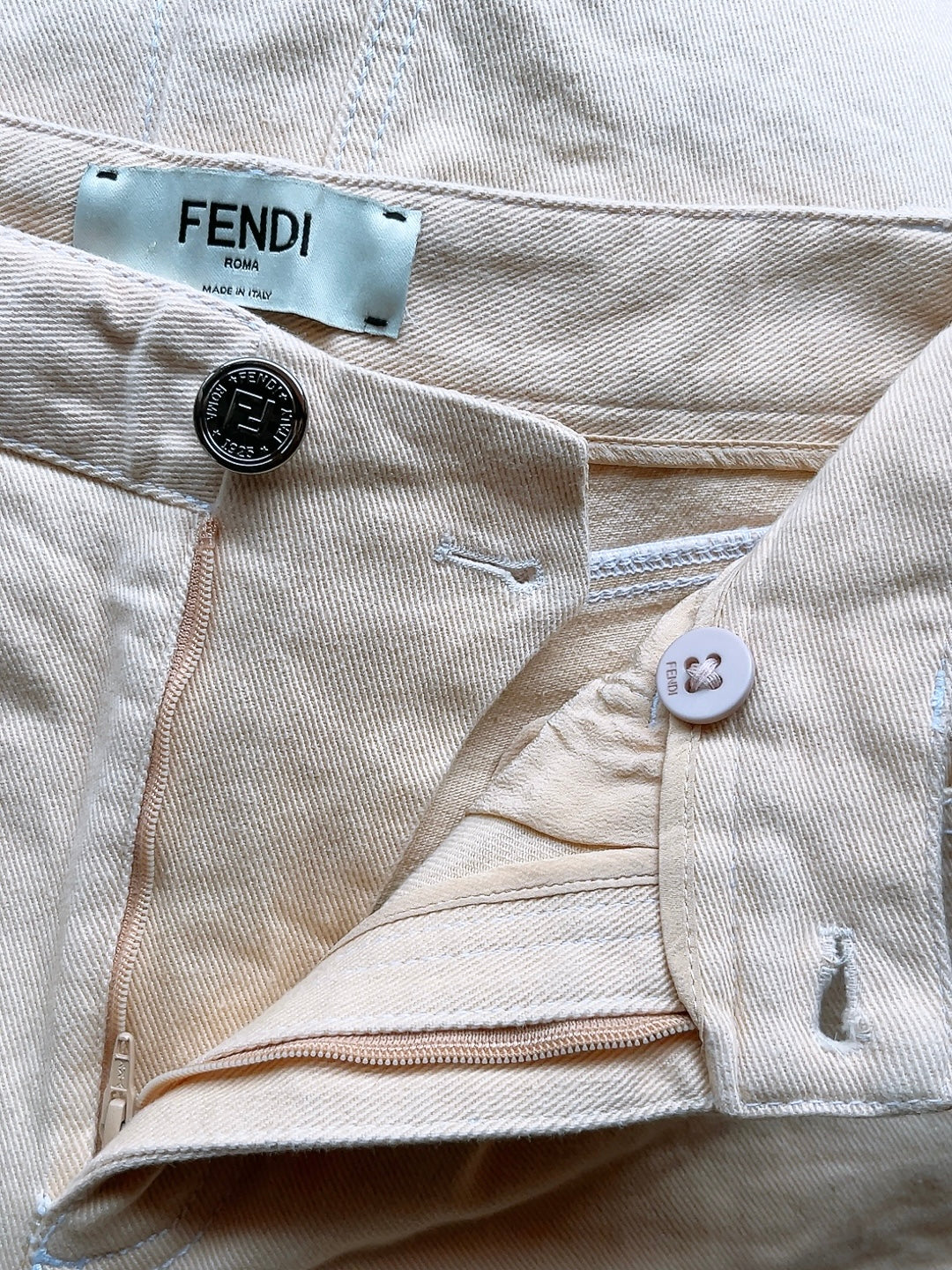 FENDI beige high waist denim pants
