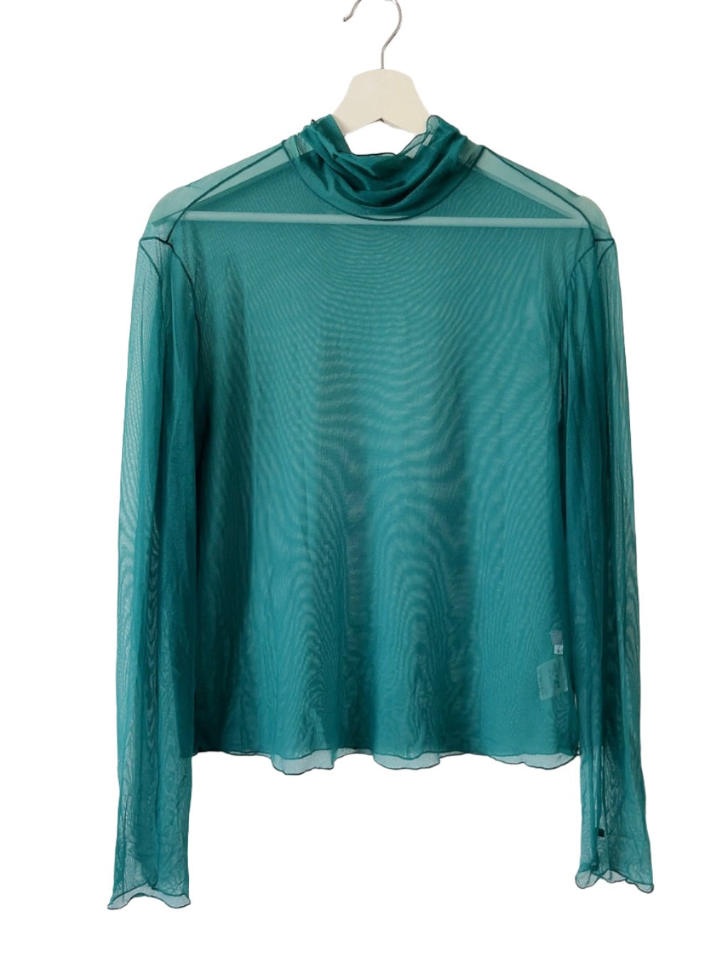 Turquoise see-through tops