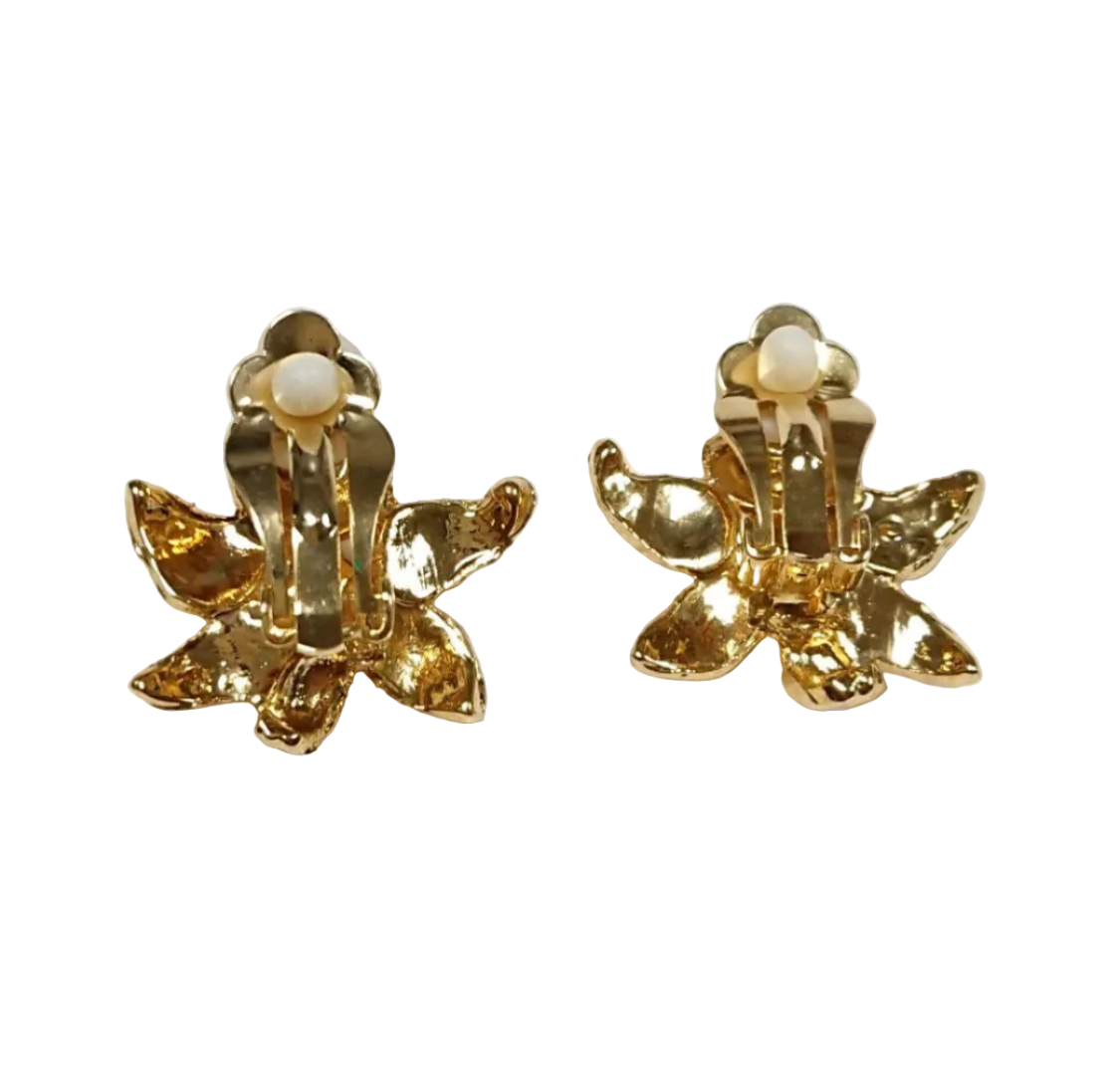 vintage pearl flower earrings