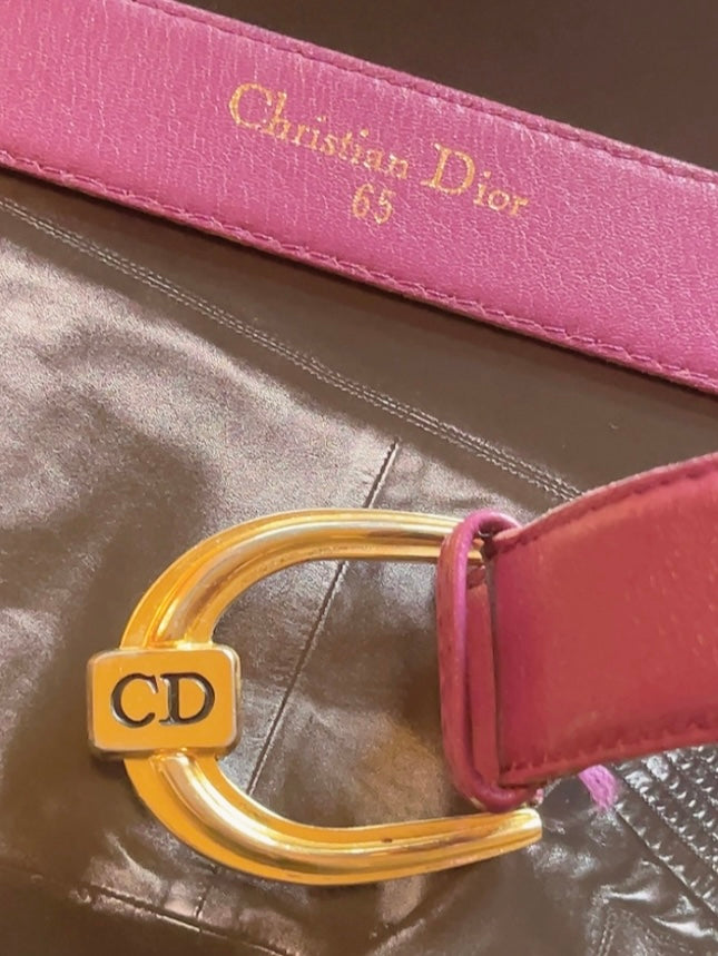 Christian Dior 80s vintage purple leather belt