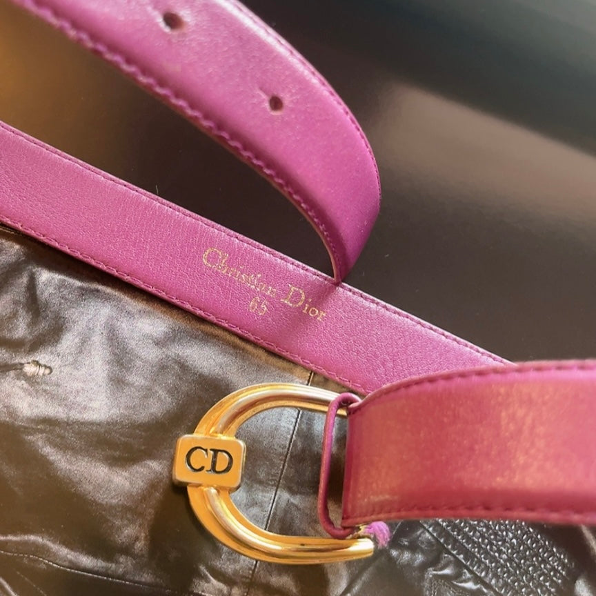 Christian Dior 80s vintage purple leather belt