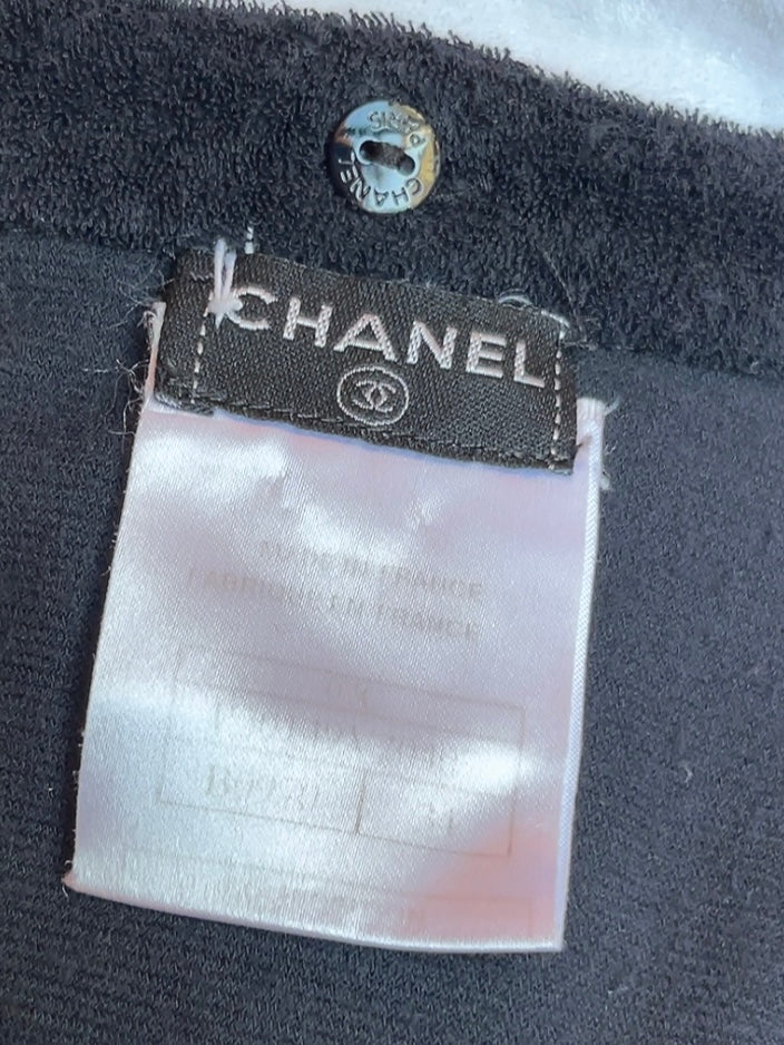 CHANEL 1990s B&W long gown