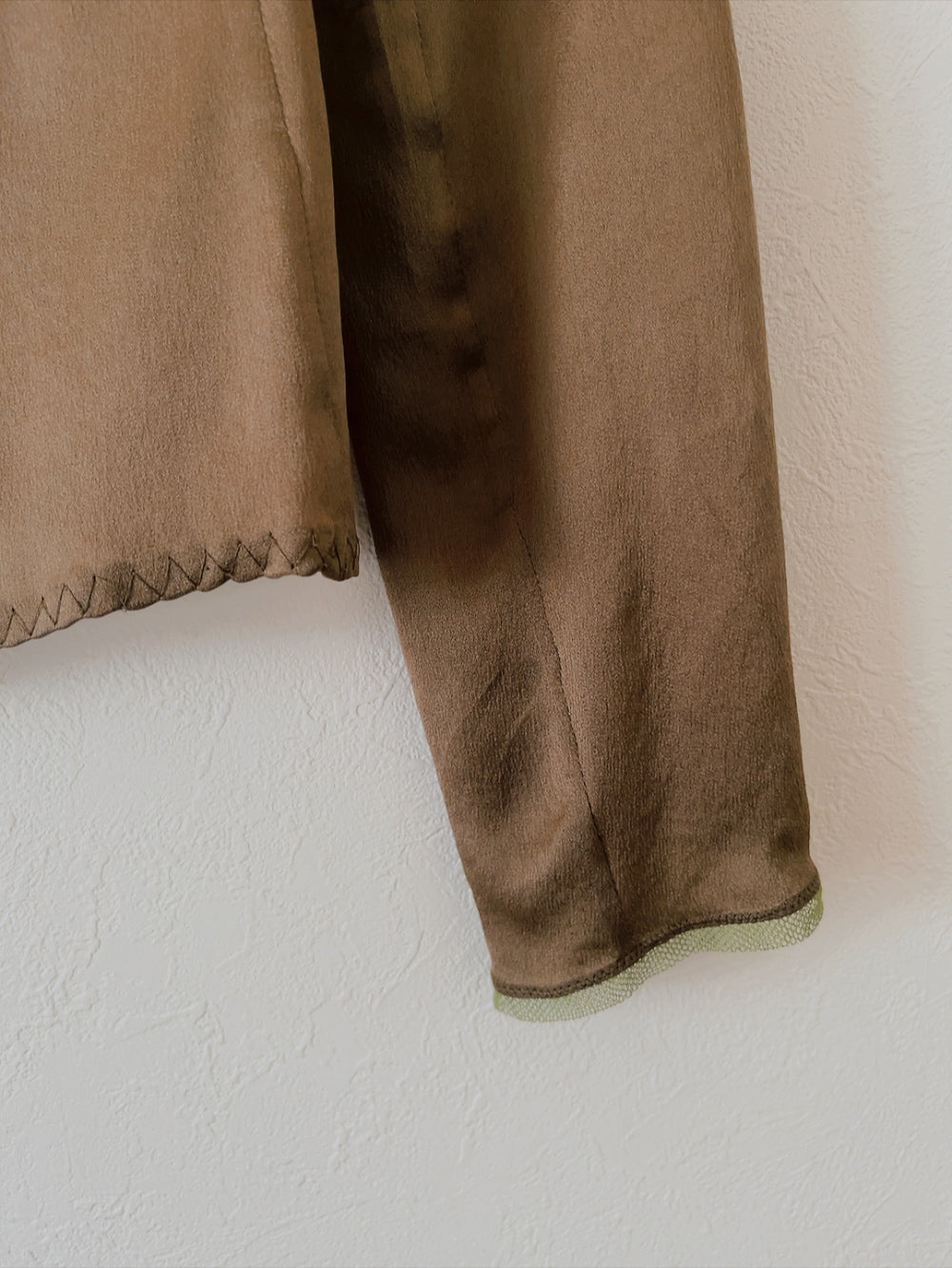 PRADA brown × khaki silk skirt