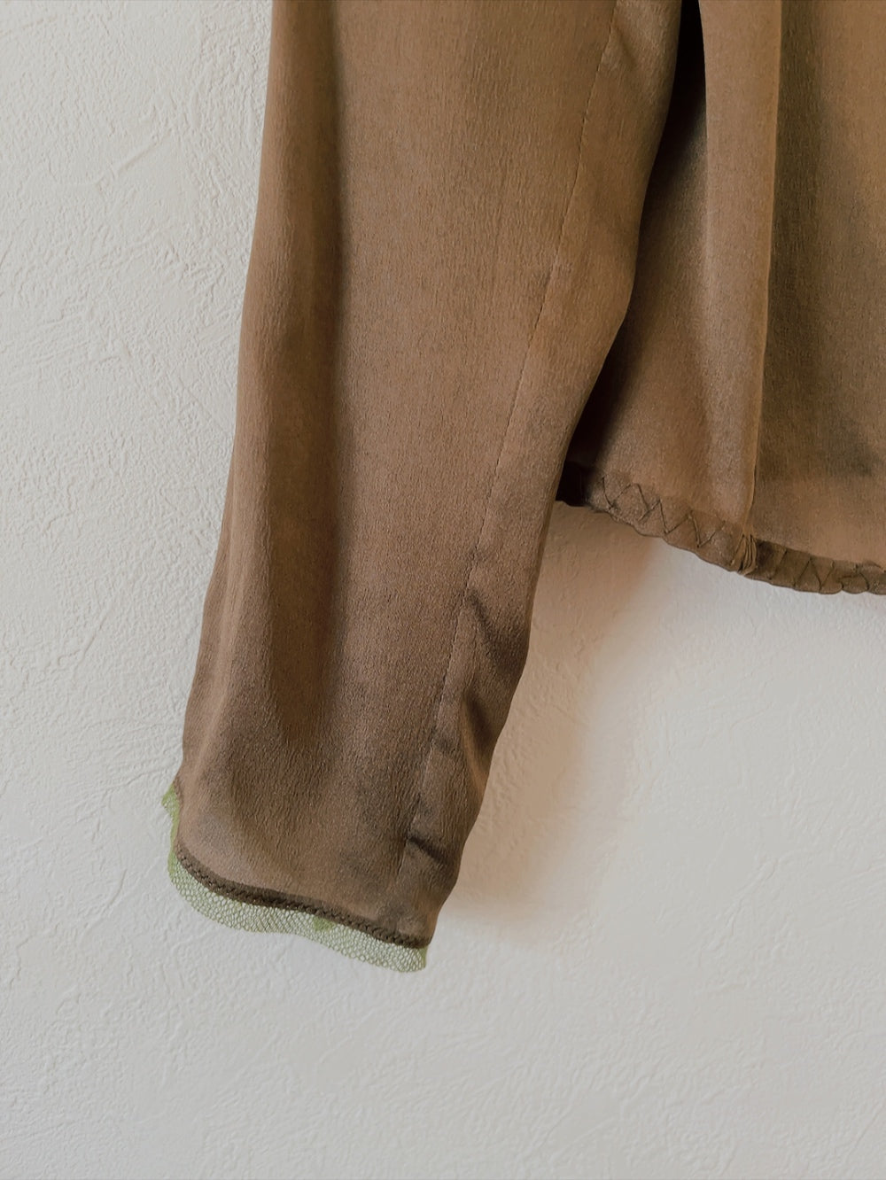 PRADA brown × khaki silk skirt