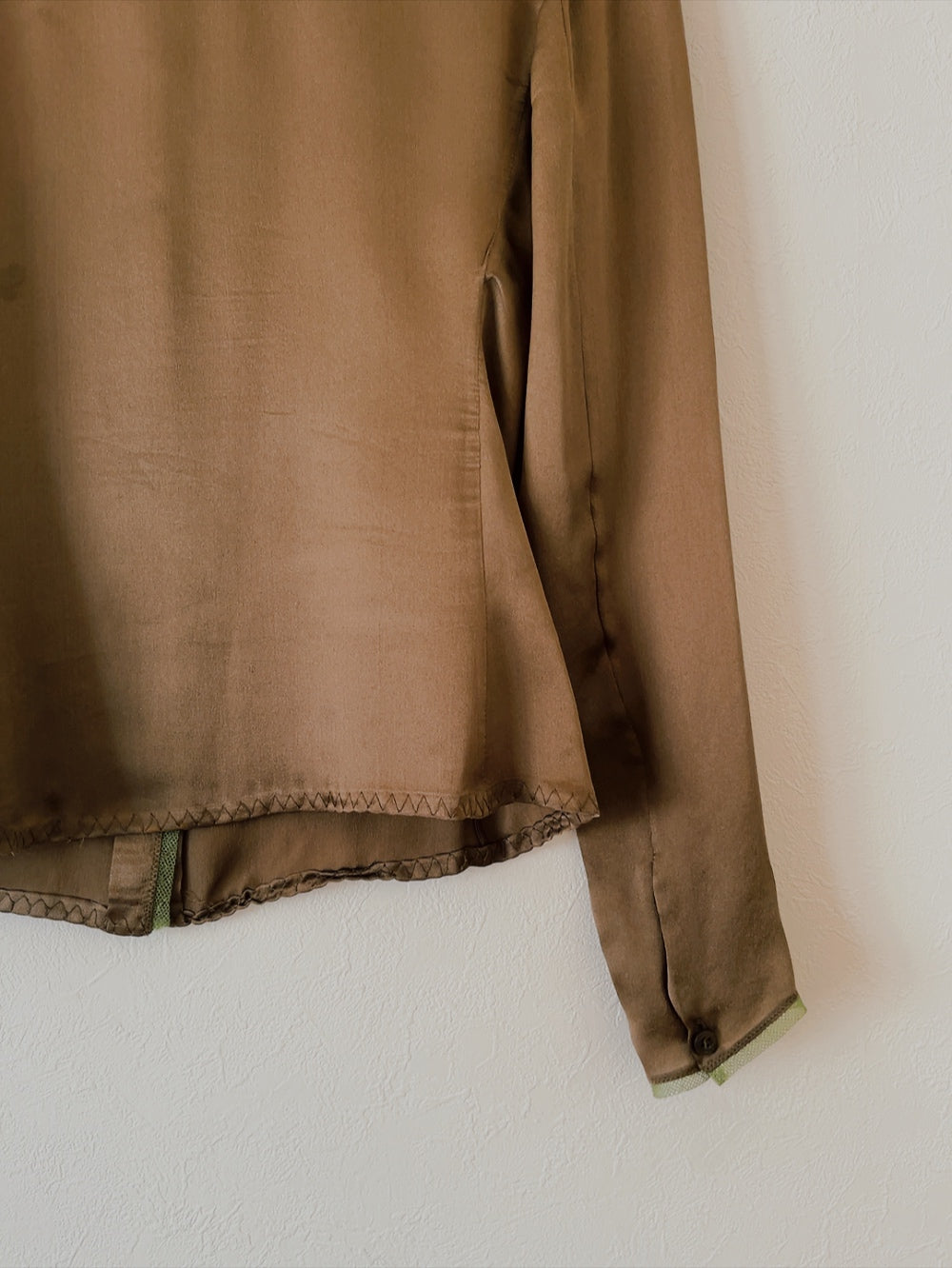 PRADA brown × khaki silk skirt