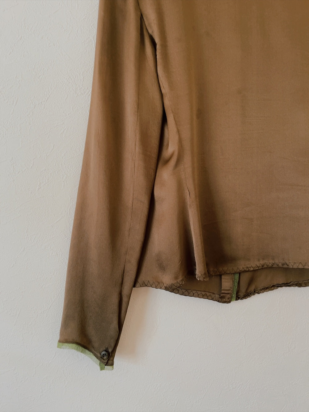 PRADA brown × khaki silk skirt