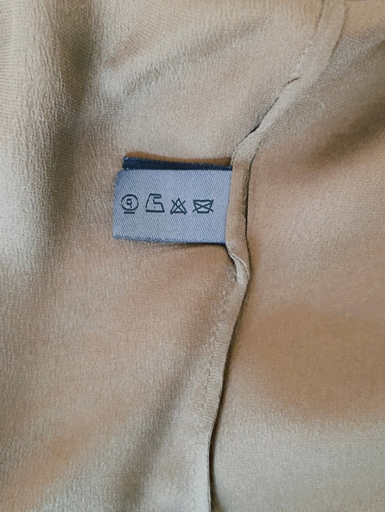 PRADA brown × khaki silk skirt