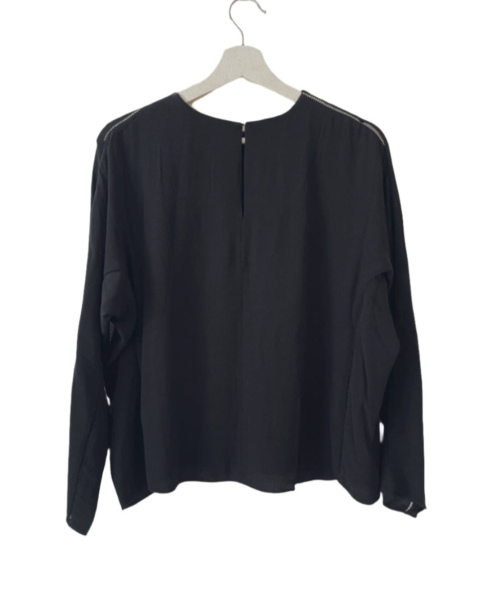 T by ALEXANDER WANG black dolman sleeve tops
