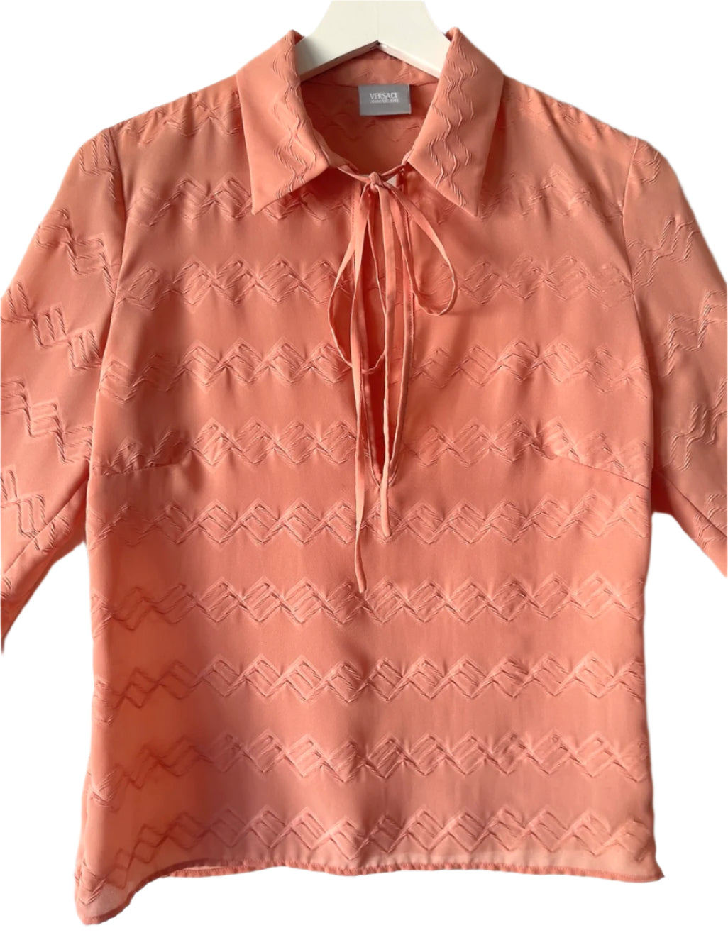 VERSACE jeans couture salmon pink blouse