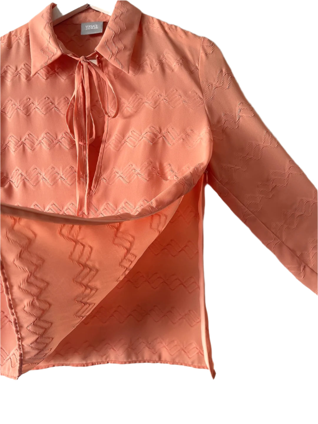 VERSACE jeans couture salmon pink blouse