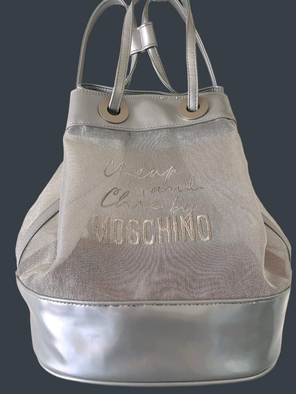 MOSCHINO cheap&chic silver backpack