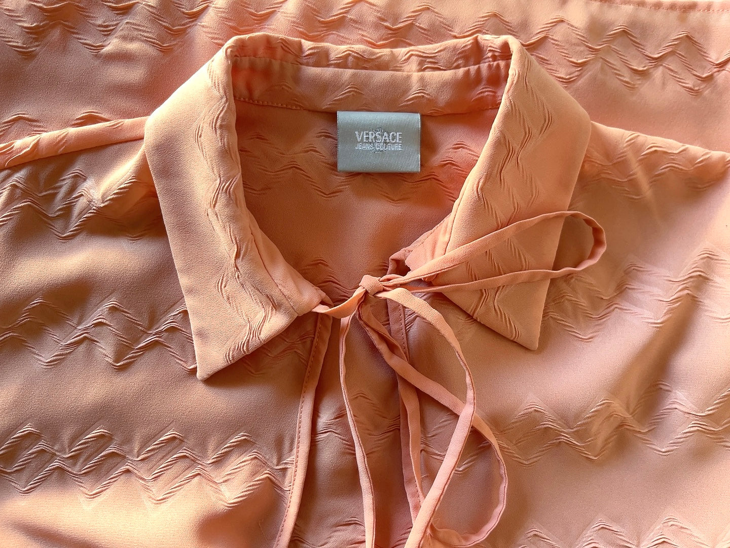 VERSACE jeans couture salmon pink blouse