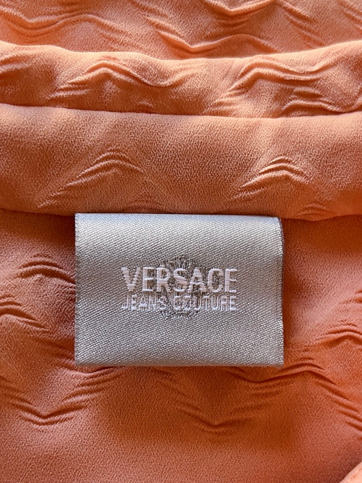 VERSACE jeans couture salmon pink blouse