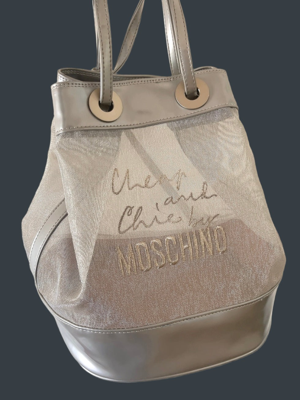 MOSCHINO cheap&chic silver backpack