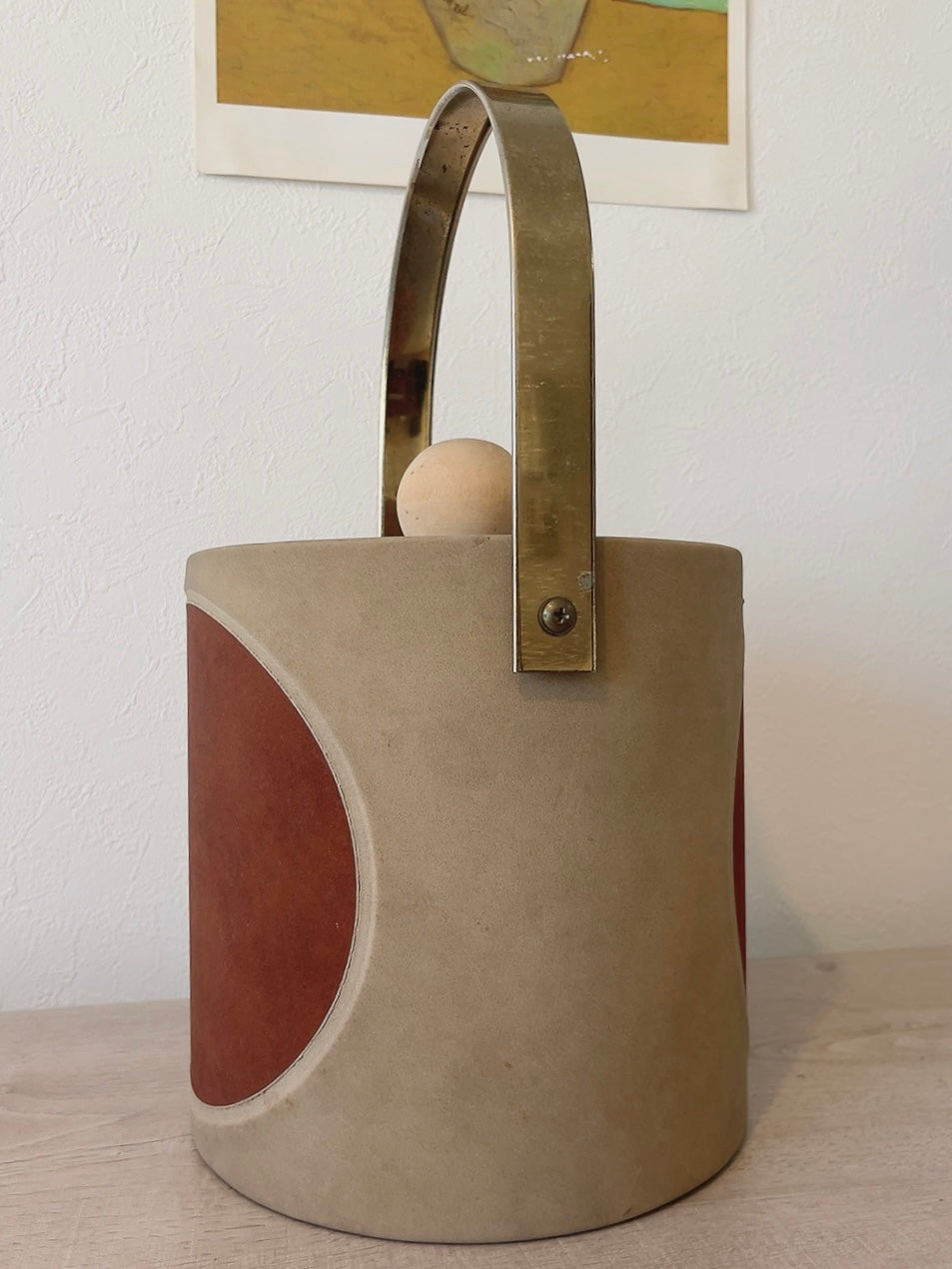 morgan vintage suede bi-color ice bucket