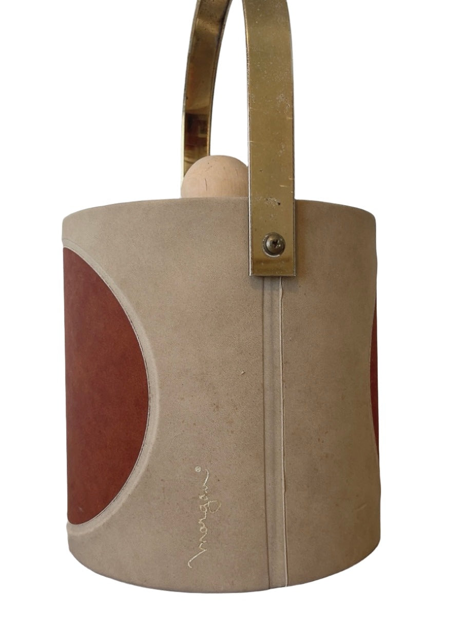 morgan vintage suede bi-color ice bucket
