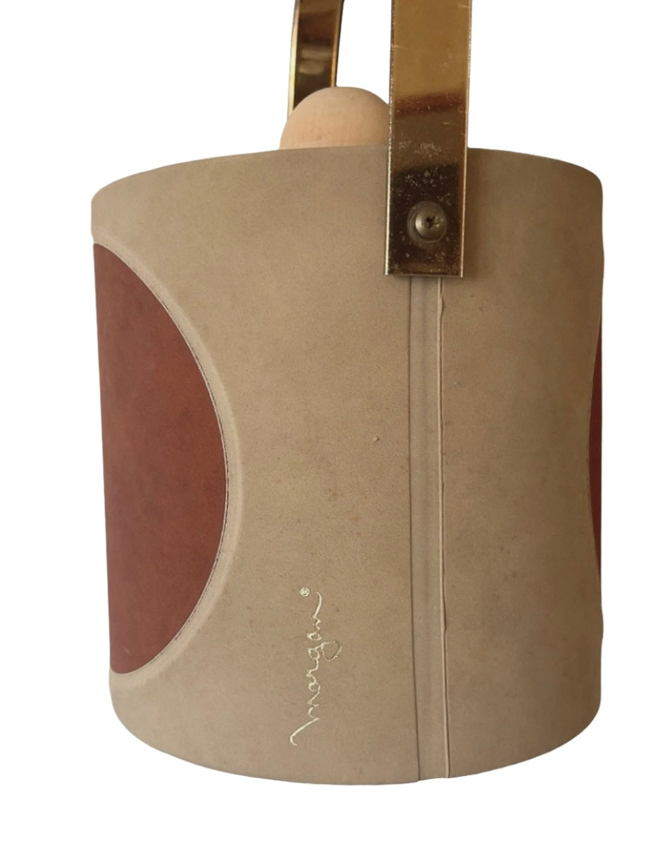 morgan vintage suede bi-color ice bucket