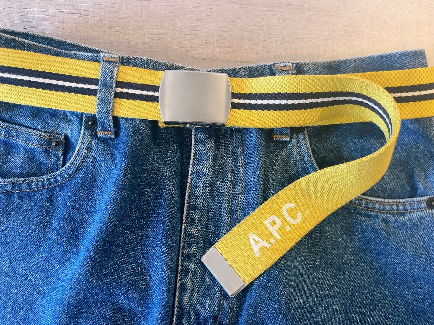 A.P.C yellow stripe belt