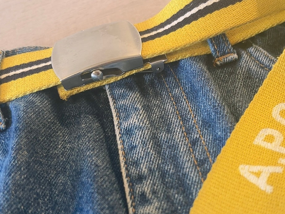 A.P.C yellow stripe belt