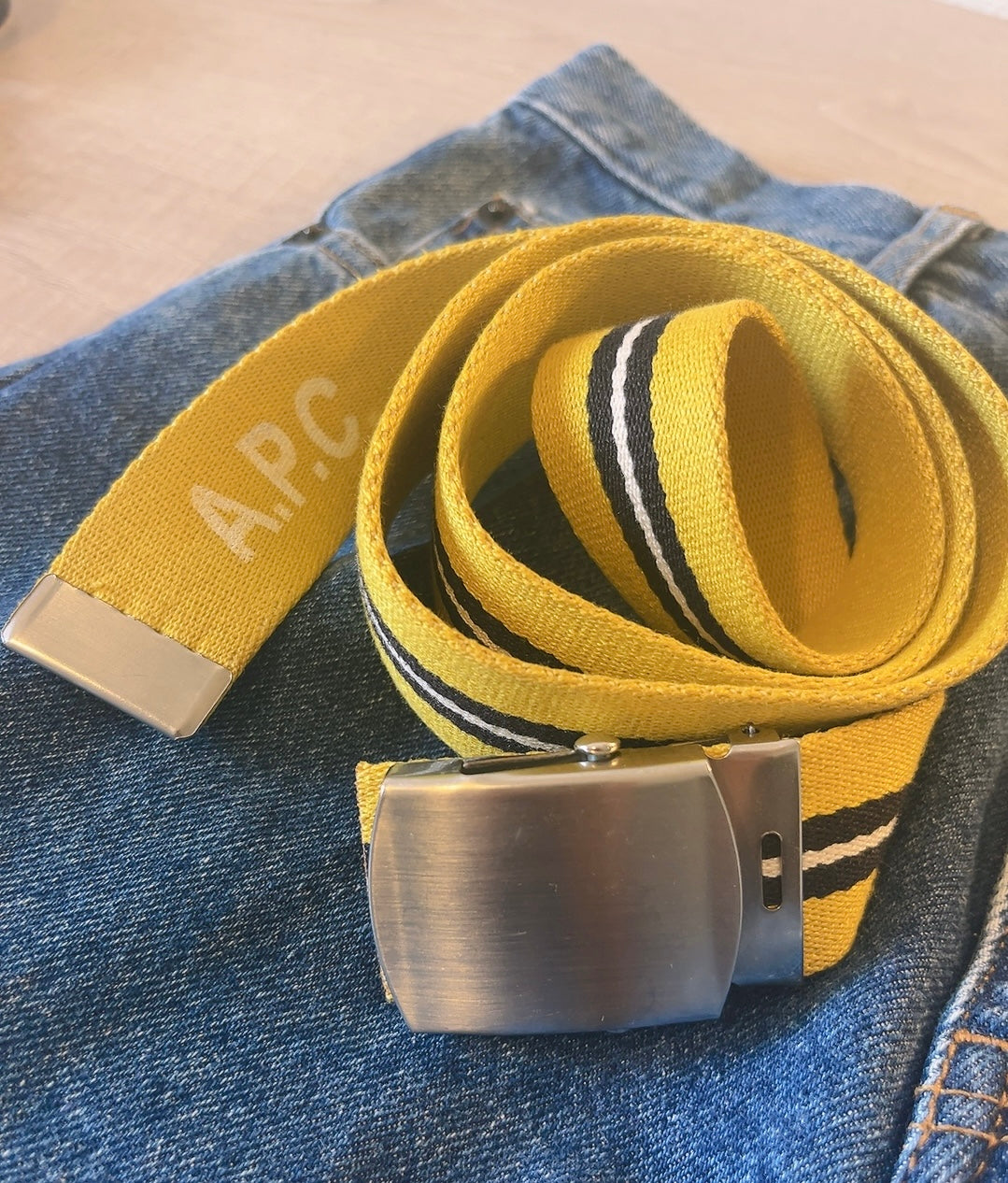 A.P.C yellow stripe belt