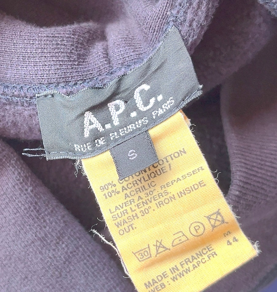 A.P.C navy heavy weight cotton hoodie