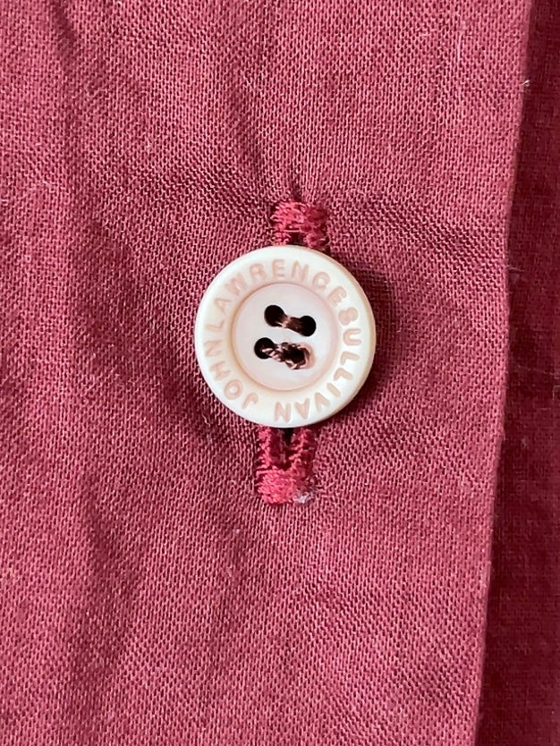 JOHNLAWRENCESULLIVAN burgundy see-through shirt