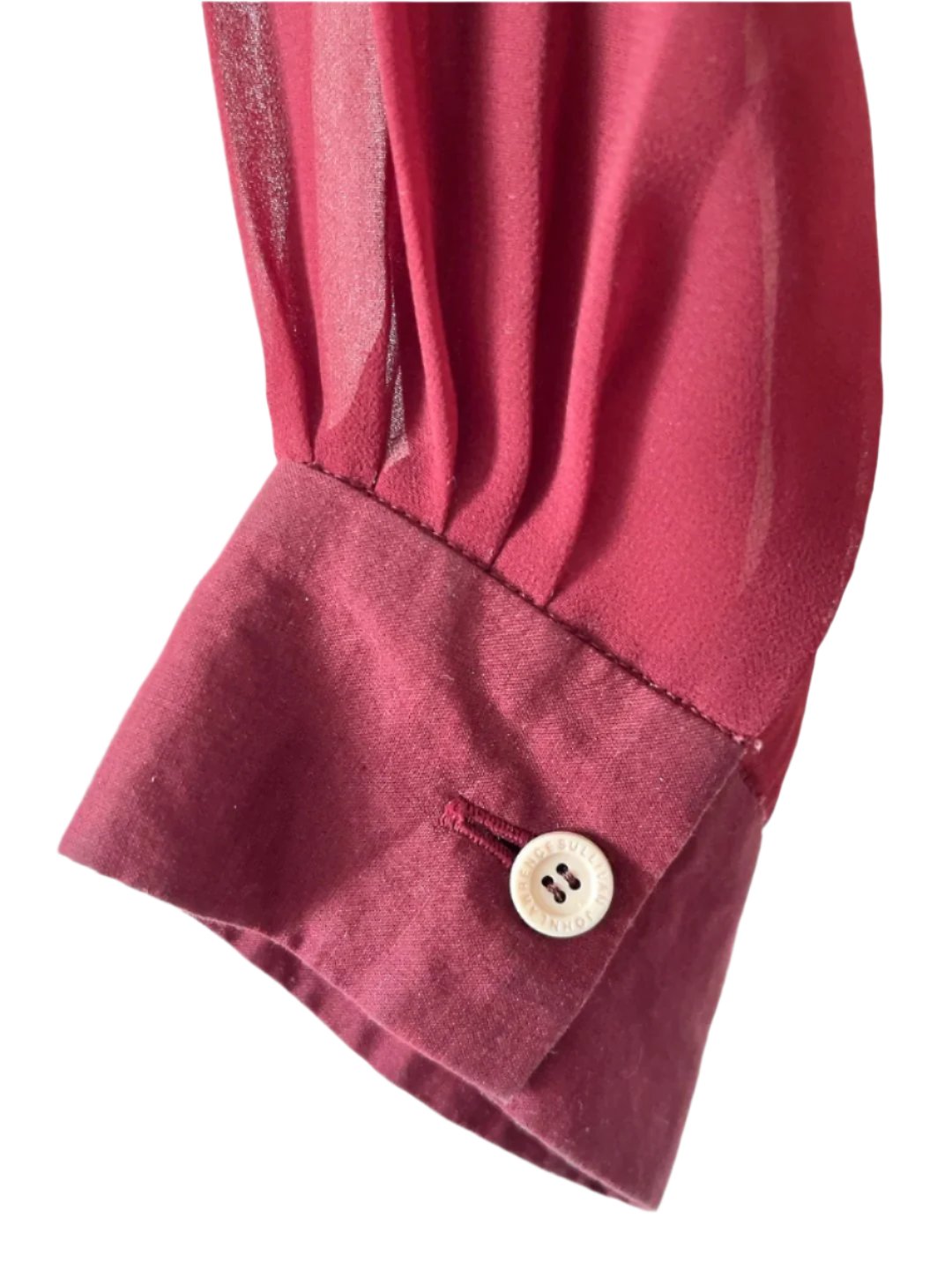 JOHNLAWRENCESULLIVAN burgundy see-through shirt