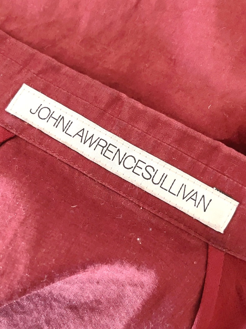 JOHNLAWRENCESULLIVAN burgundy see-through shirt