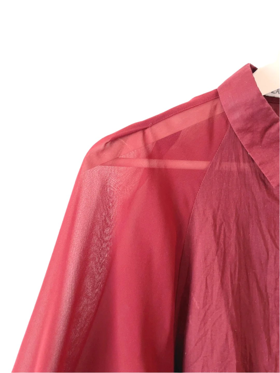JOHNLAWRENCESULLIVAN burgundy see-through shirt