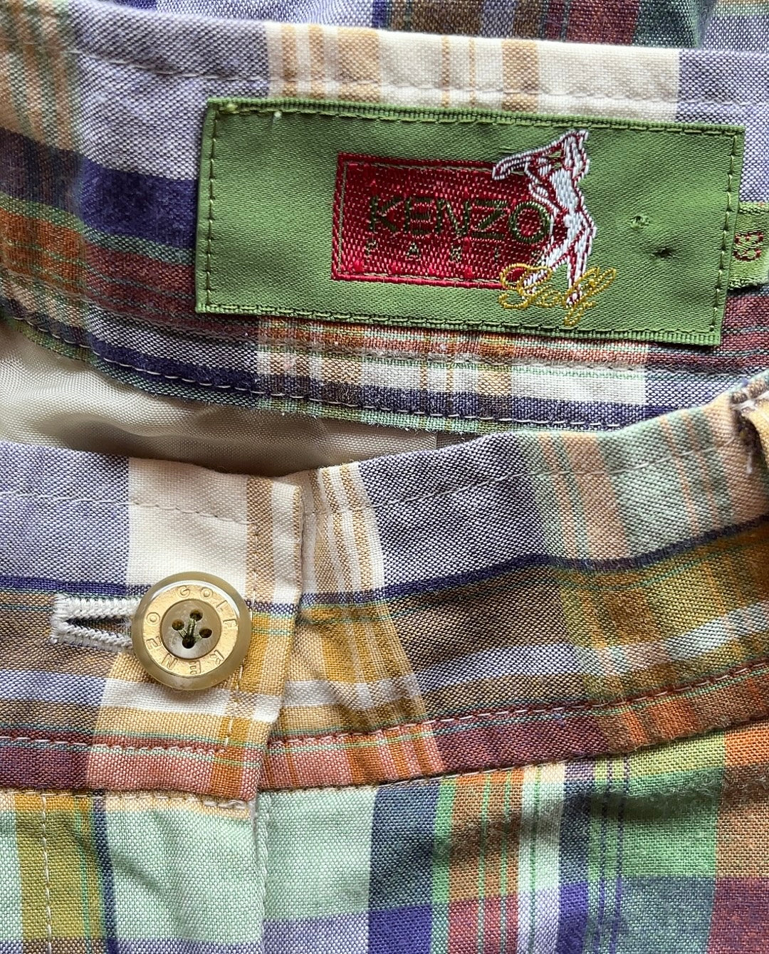 KENZO PARIS - golf vintage check shorts