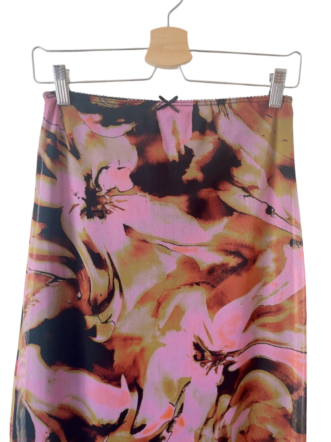 ASOS design marble print long mesh skirt