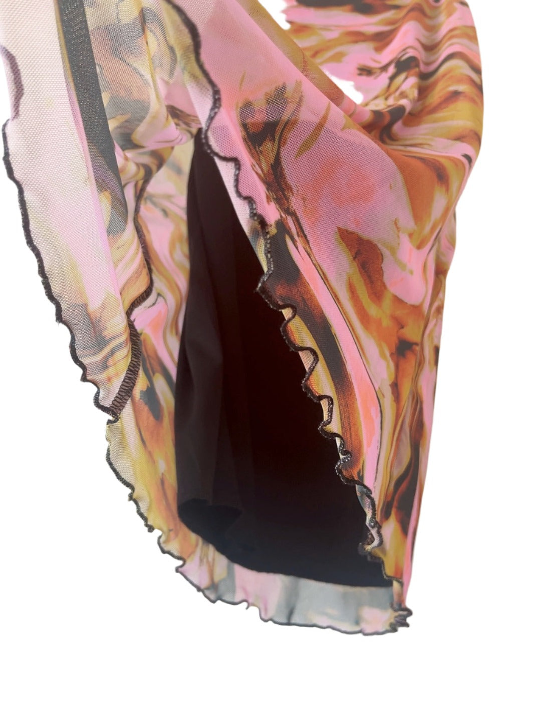 ASOS design marble print long mesh skirt
