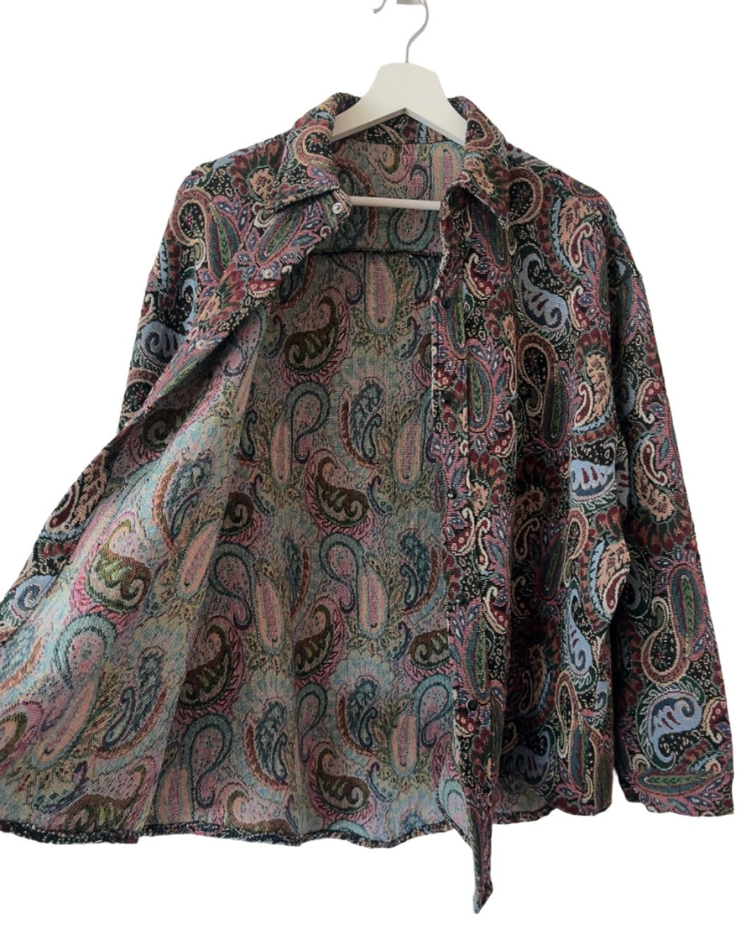 multi color paisley jacquard shirt