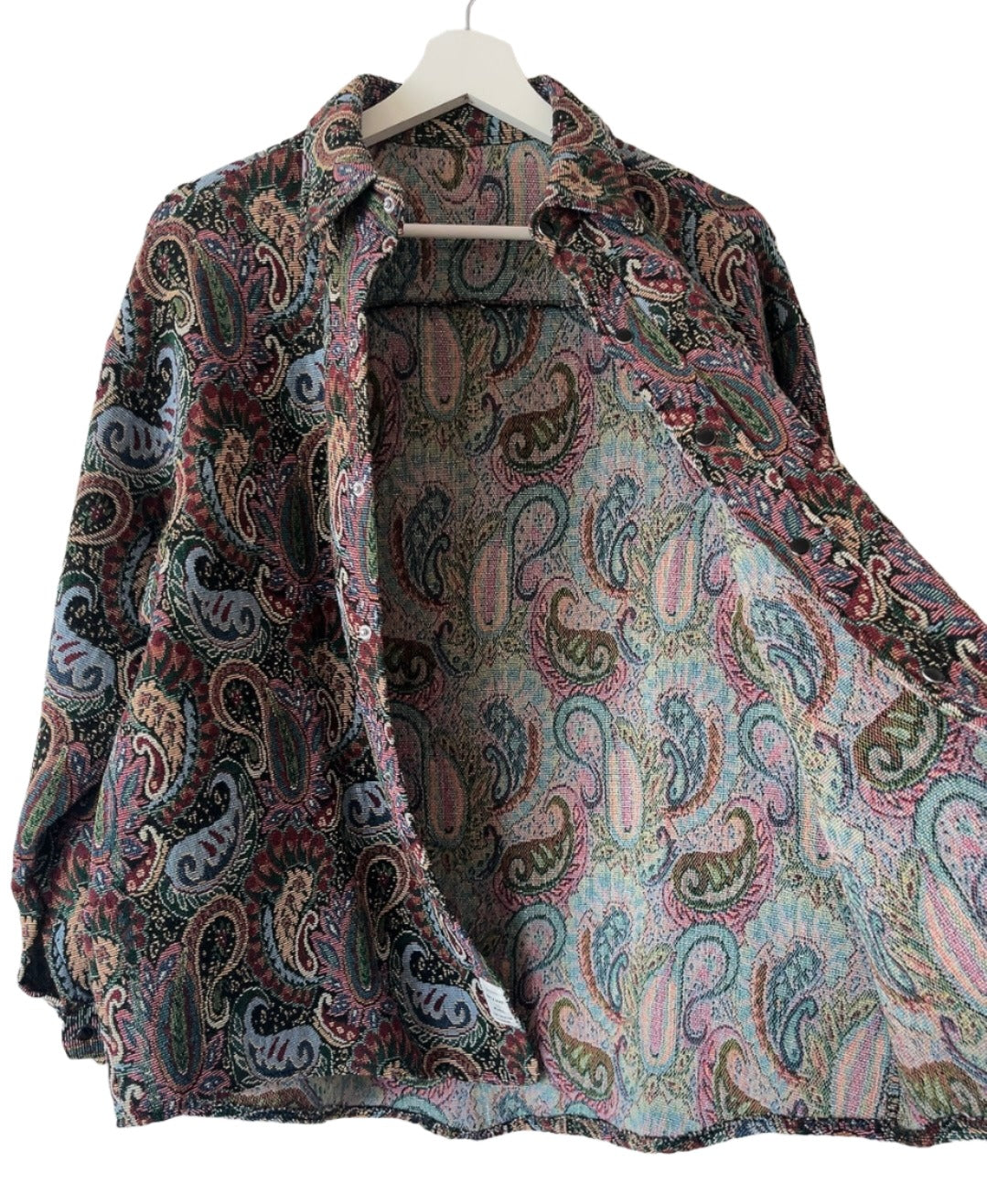 multi color paisley jacquard shirt